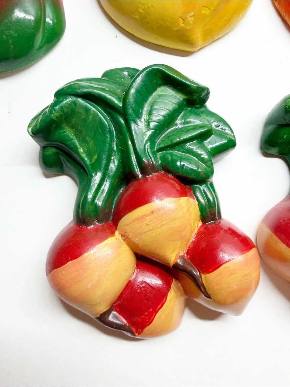 Vintage MCM Chalkware Fruits Vegetables Wall Art